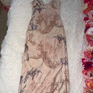 Chic Beige and Brown Maxi Dress